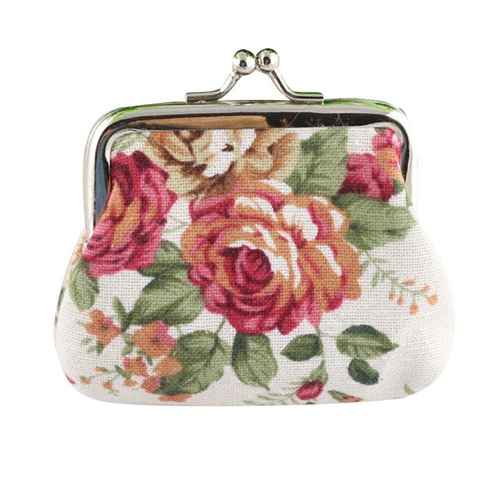 Ví Đựng Tiền Xu 2Life Mini In Hoa Phong Cách Vintage Giá Đỡ