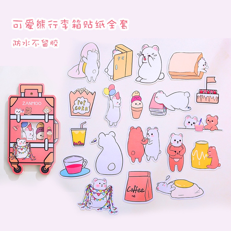 Sticker miếng dán cute chống nước, hình dán mũ bảo hiểm, laptop, điện thoại, vali
