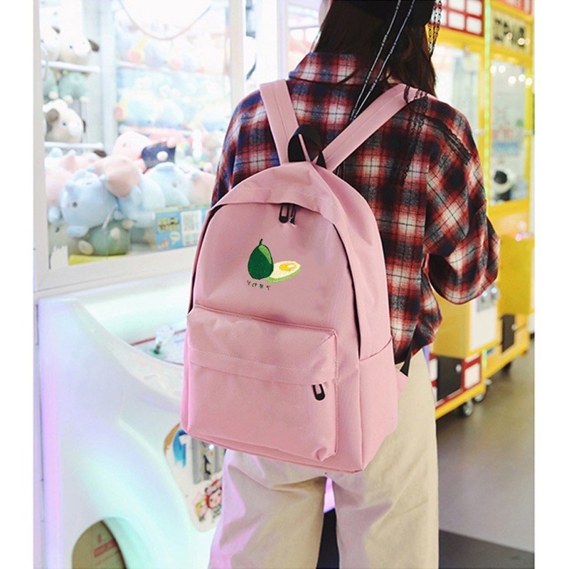 Balo đi học thời trang nam nữ in hình quả bơ