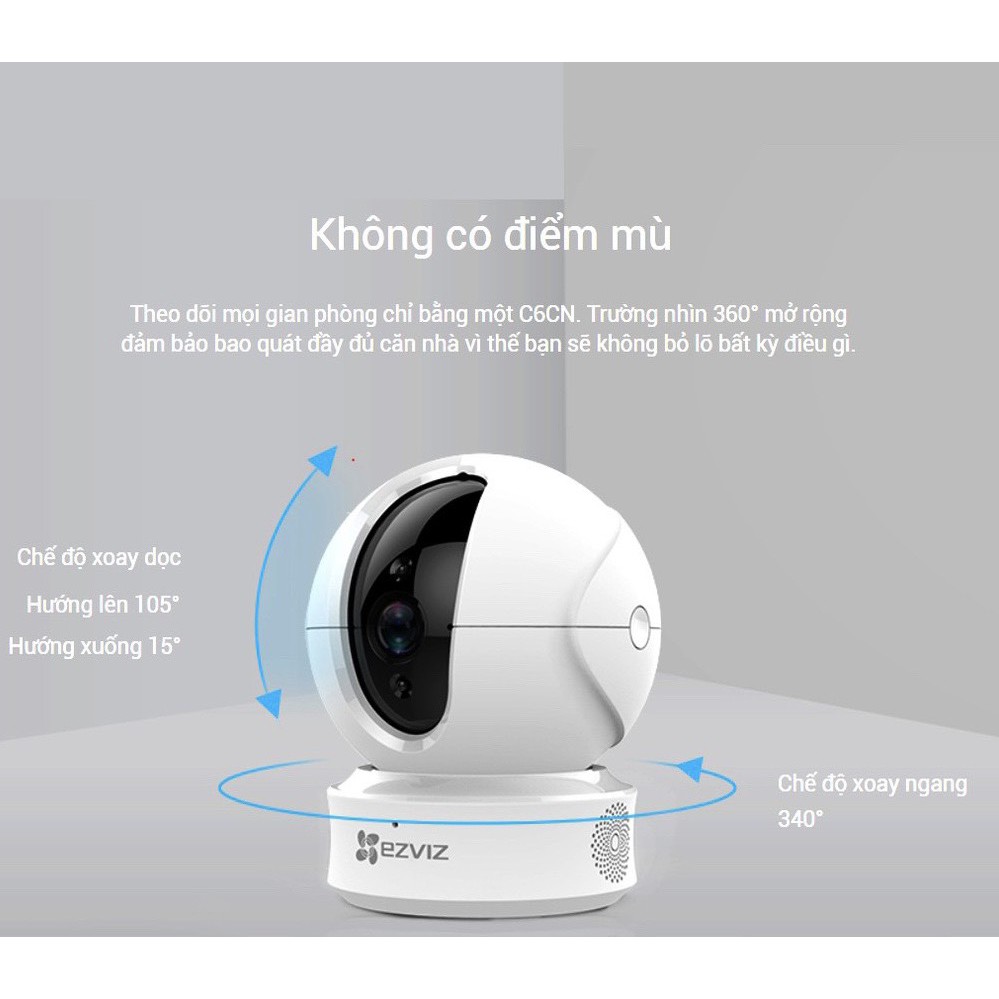 Camera Ezviz C6N 1080P Full HD- Xoay 360 độ- Đàm thoại 2 chiều- hồng ngoại ban đêm | BigBuy360 - bigbuy360.vn