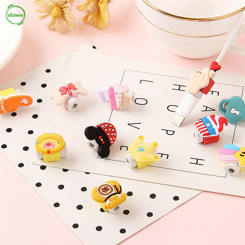 Phụ kiện bảo vệ đầu dây cáp kiểu hoạt hình dễ thương tiện dụng
