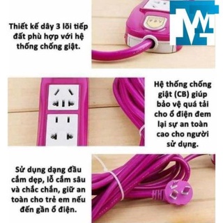 Ổ CẮM ĐIỆN CHỐNG GIẬT TÍM