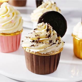 Lốc 100c Cupcake Giấy Xếp Vàng Bạc Đáy 5cm