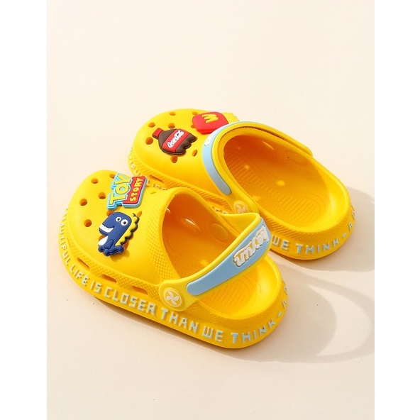 Dép cross Xăng đan Bệt Màu Trơn In Hoạt Hình Thời Trang Mùa Hè Crocs Cho Bé Trai & Gái