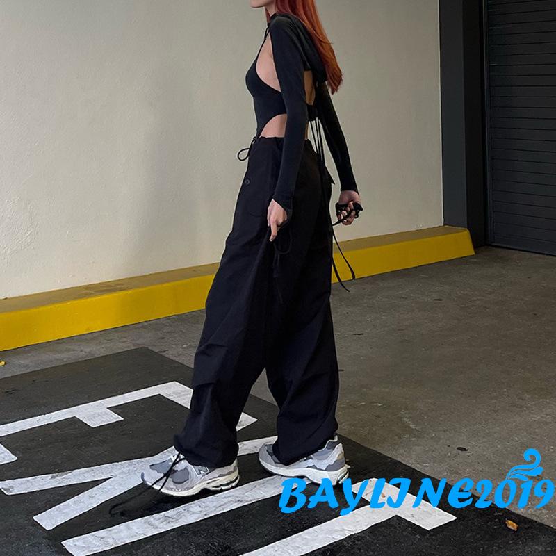 Quần Dài Dáng Rộng Lưng Thun Dây Rút Màu Sắc Đơn Giản Thời Trang Mùa Hè Cho Nữ