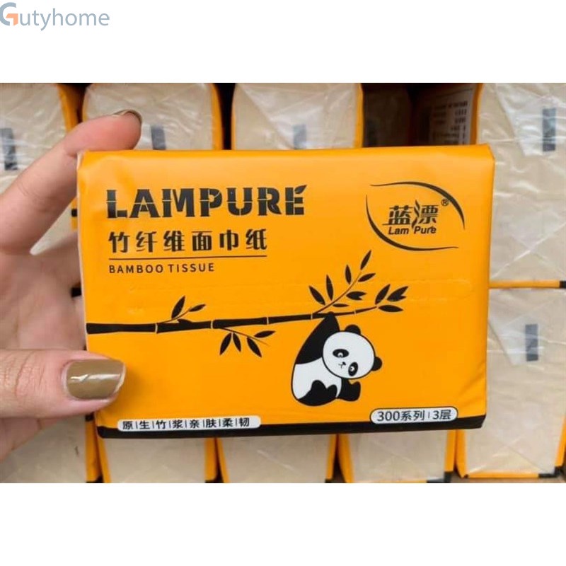 Giấy ăn gấu trúc Lampure thùng 30 gói giấy 3 lớp siêu dai, mịn hàng nội địa Trung Quốc - 300 tờ /1 gói