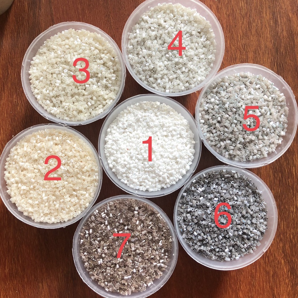 20gr Cườm Ống/ Cườm Trúc Thủy Tinh 2,5mm