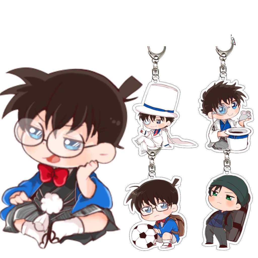 ( Mica trong acrylic ) Móc khóa THÁM TỬ LỪNG DANH CONAN Detective Conan anime chibi dễ thương xinh xắn