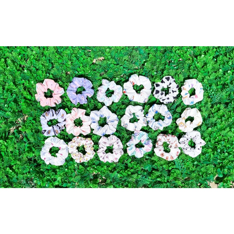 Dây buộc tóc SCRUNCHIES HOẠ TIẾT HOẠT HÌNH BÒ SỮA, KHỦNG LONG, DOREMON, GẤU SIZE nhỏ đủ loại tự chọn