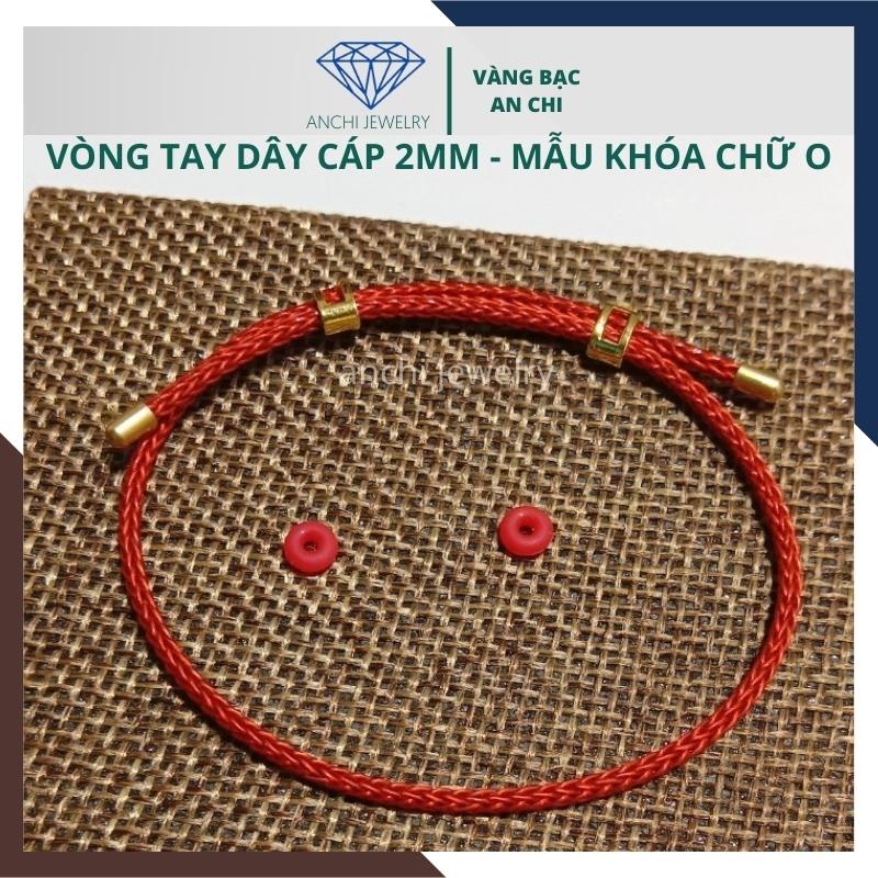 Vòng tay dây cáp đeo charm / lu thống phong thuỷ size 2mm - mẫu Chữ O. Anchi jewelry