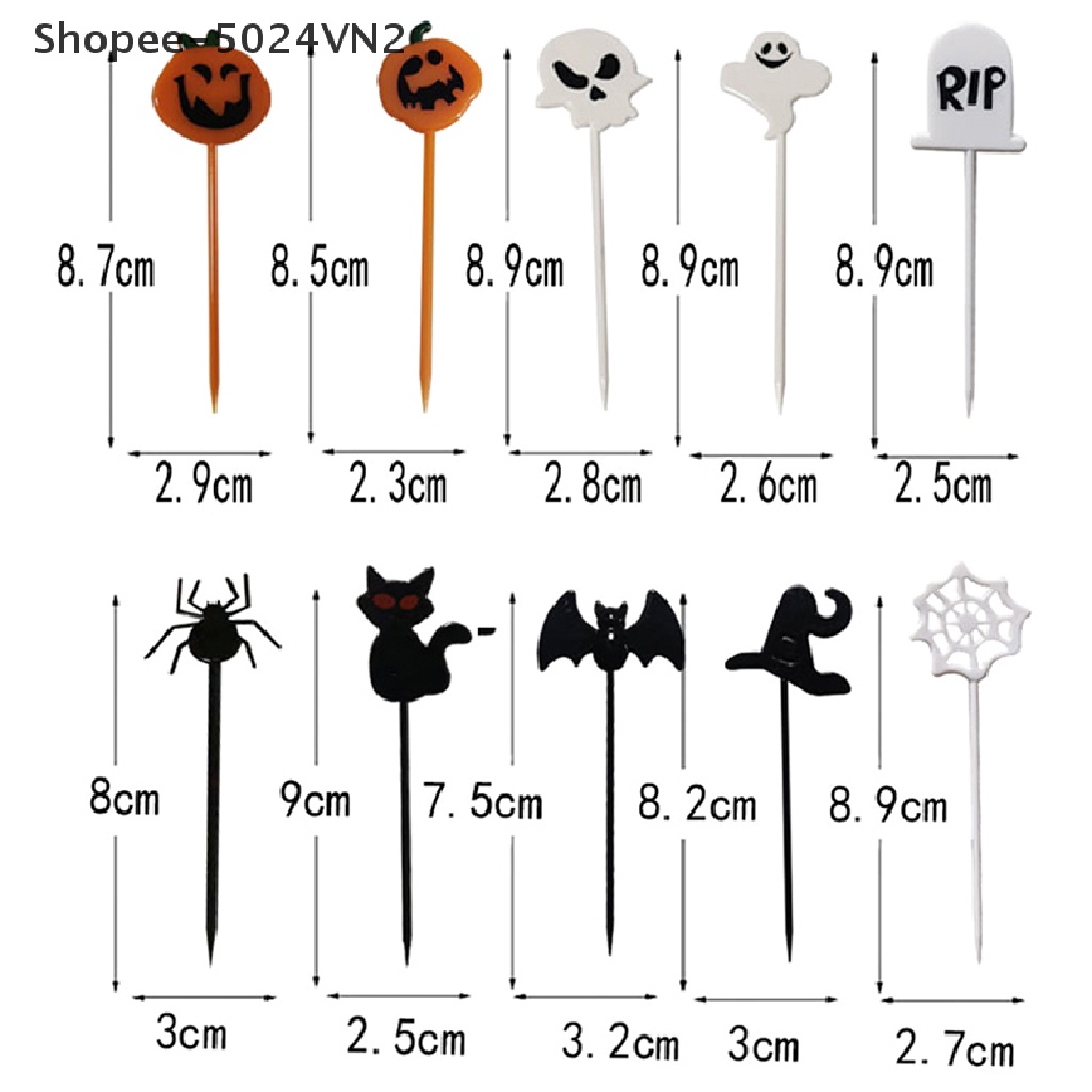 Gói 10 Nĩa Ăn Trái Cây Phong Cách Halloween Dễ Thương