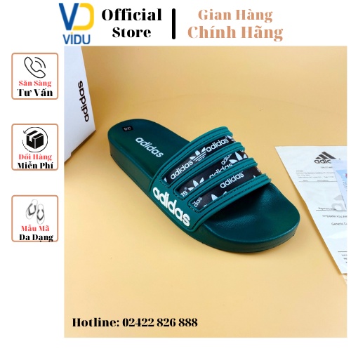 Dép nam thời trang Adidas ViDu 21117 màu xanh chất liệu cao su cao cấp, chống thấm nước