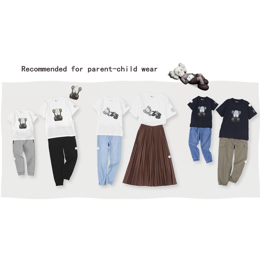 Mới Áo Thun Unisex uniqlo  Cổ Tròn In Hình kaws 446311/44631288