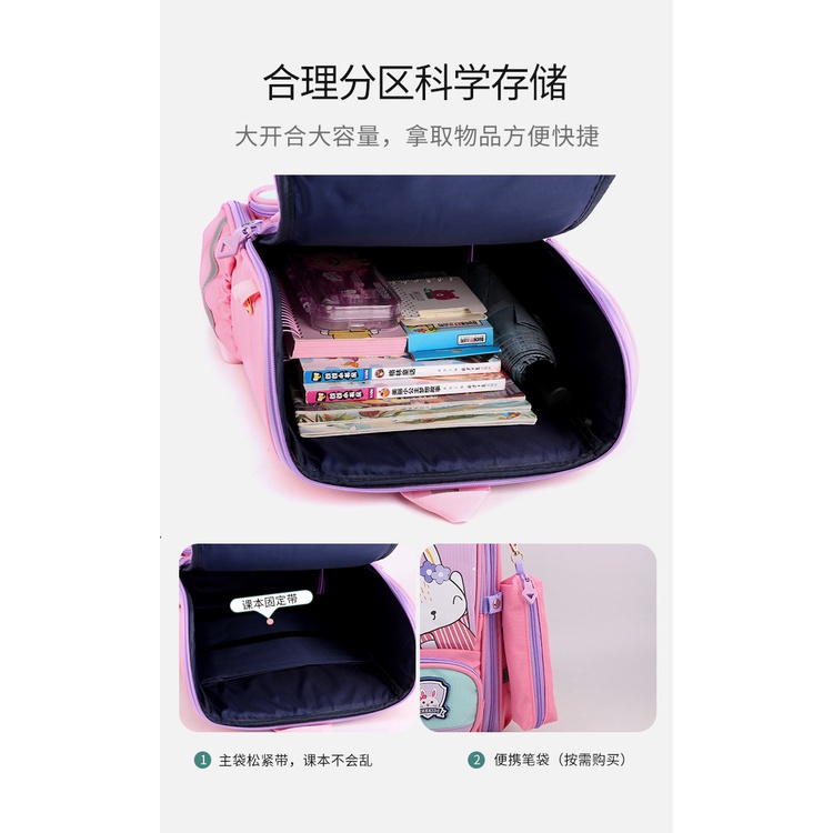 Ba lô KHỦNG LONG CHỐNG GÙ học sinh cấp 1 siêu nhẹ chống nước cao cấp phong cách mới - Fortune Mouse HS1047