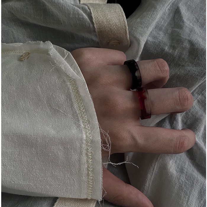 Nhẫn Nam Thời Trang PUN Màu Bạc Cá Tính Hàn Quốc - Nhẫn Nam Đẹp Chất Liệu mica - Nhẫn Blud Ring