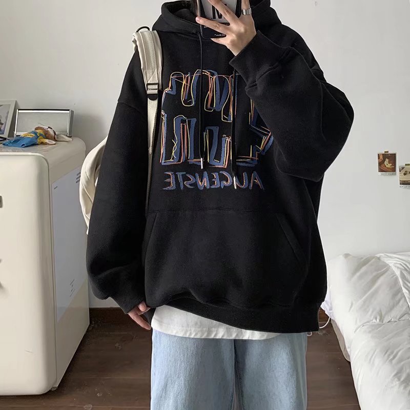 Áo Hoodie Thể Thao Tay Dài In Chữ Graffiti Phong Cách Hàn Quốc Thời Trang Mùa Đông Cho Nam Giới Size M-8XL