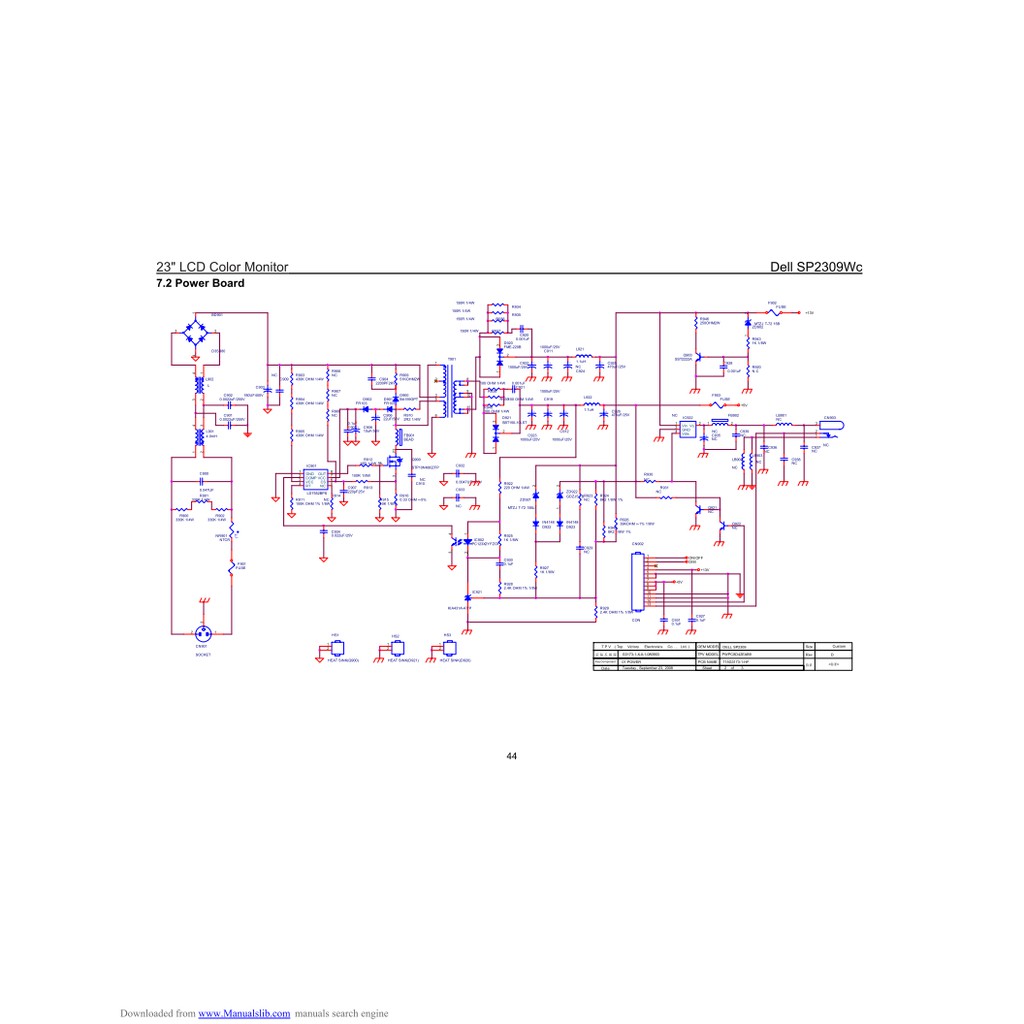 Hướng dẫn sửa chữa và sơ đồ màn Dell SP2309Wc
