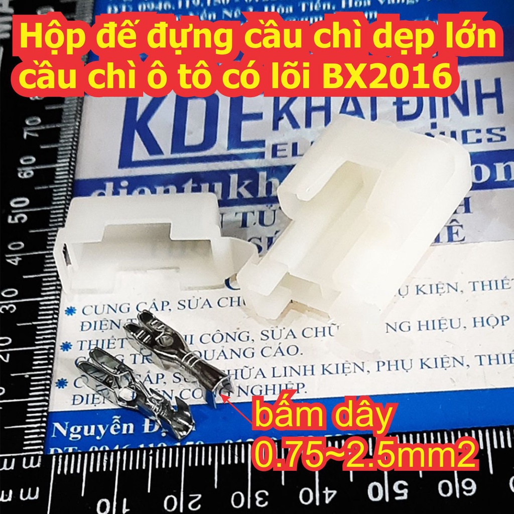 3 cái Hộp đế đựng cầu chì dẹp lớn, cầu chì ô tô có lõi BX2016 kde7838