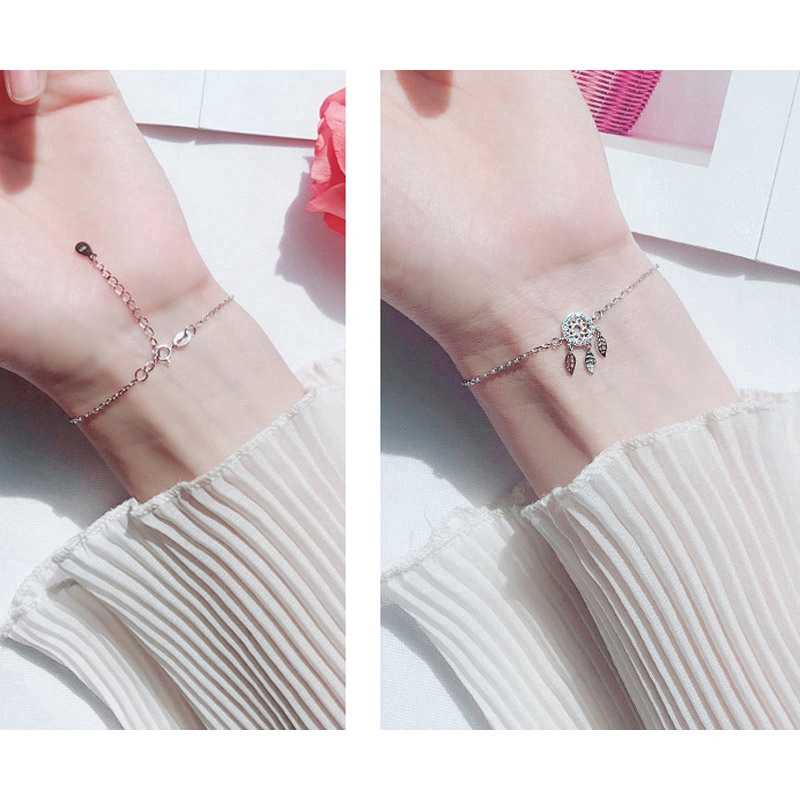 Vòng tay màu bạc mặt hình lưới bắt giấc mơ | BigBuy360 - bigbuy360.vn