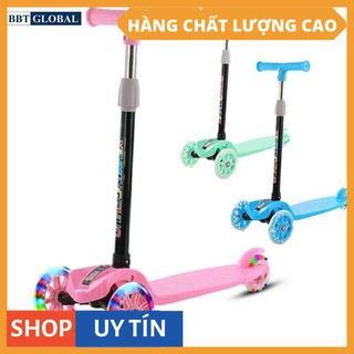 Xe Scooter Cao Cấp Cho Bé, Xe Chòi Châni 3 Bánh Có Đèn LED Gấp Gọn Bền Đẹp 2020