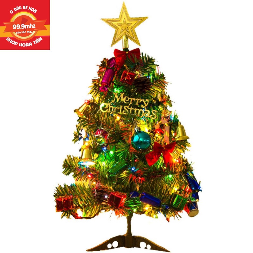 Cây Thông Noel Mini Để Bàn Có Đèn Cây Thông Noel 60cm Đầy Đủ Phụ Kiện