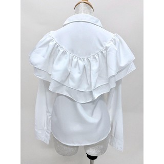 Áo Sơ Mi Nữ Bèo Ngực 2 Tầng (TRẮNG)