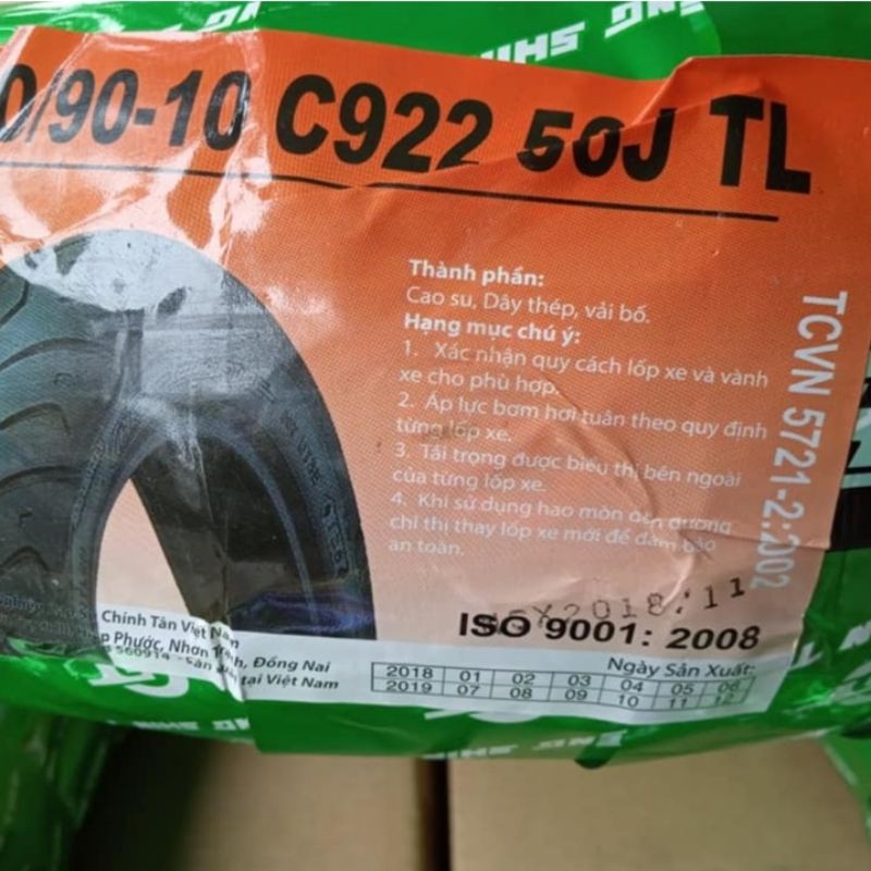 Lốp Chengshin 100/90-10 không ruột vỏ sau theo xe Honda Lead, SCR,Lead 125 Fi