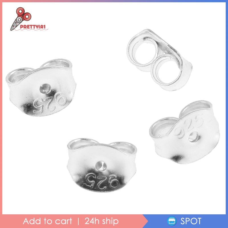 [Prettyia1] Set 4 Bông Tai Bằng Bạc Sterling 925 An Toàn