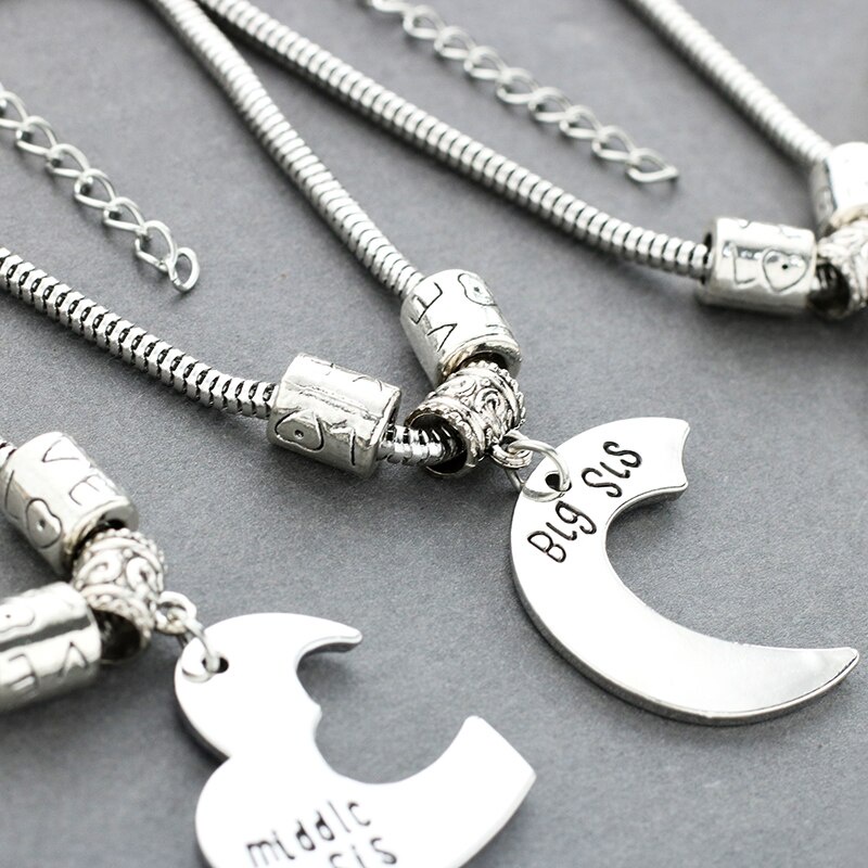 Set 3 Vòng Tay Tình Bạn Mặt Trăng Và Trái Tim