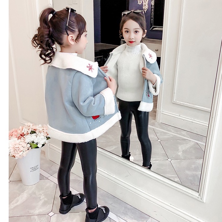 Áo khoác lót lông hoa tuyết bé gái size 15-40kg chất siêu mịn đẹp (HÀNG QCCC) AK05