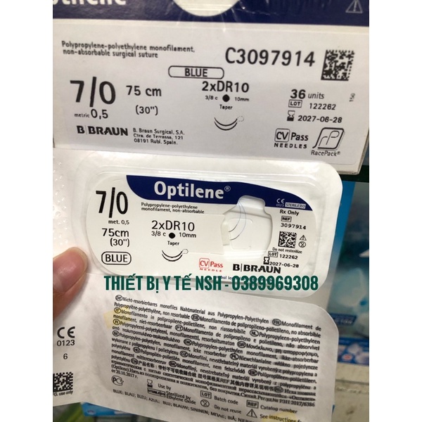 ❤Chỉ khâu phẫu thuật thẩm mỹ nhấn mí optilene 6/0 7/0 -premilene 6/0 7/0 Chỉ khâu phẫu thuật premillene -OPTILENE 60 7/0
