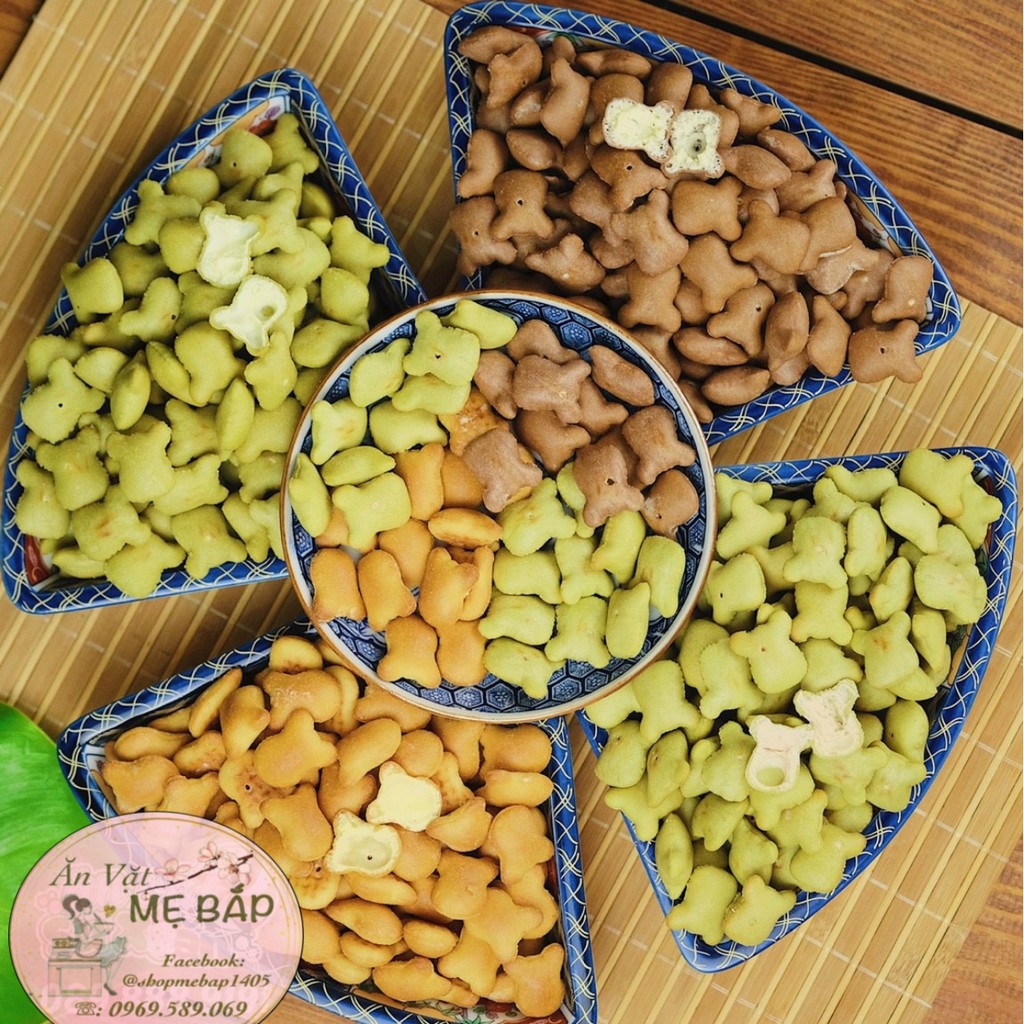 Bánh Gấu Thiên Hồng Mix Vị - Vị Kem Sữa, Chùm Ngây, Socola - Shop Mẹ Bắp