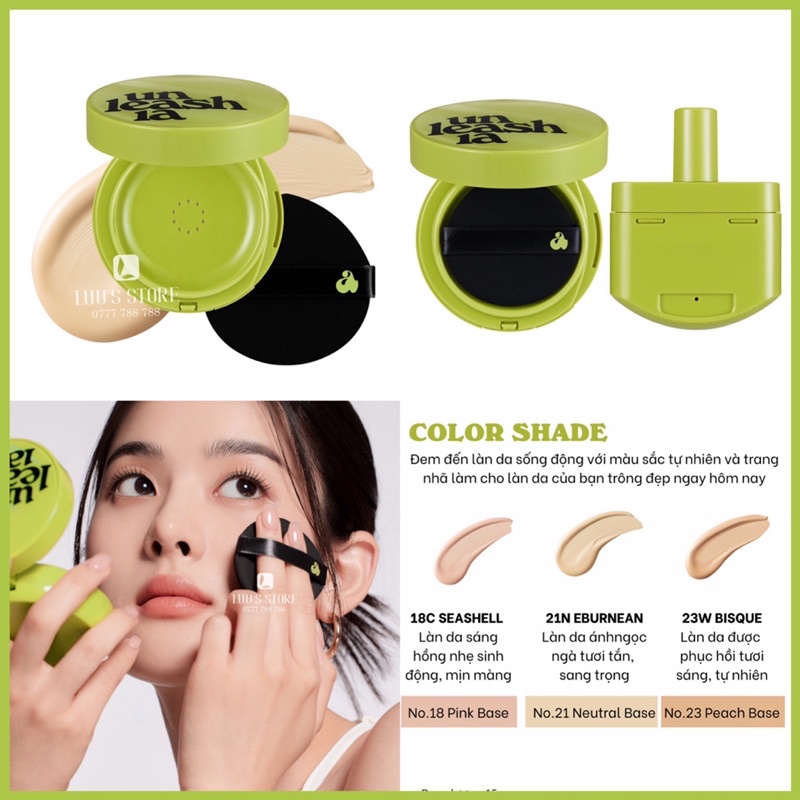 Phấn Nước Cushion Unleashia Satin Wear Healthy Green