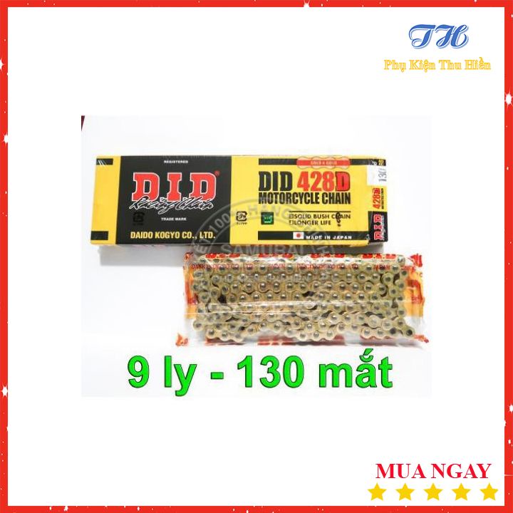 Sên DID Vàng 9li 428H 130 Mắt Lắp Chung Các Xe Chính Hãng Made In Japan
