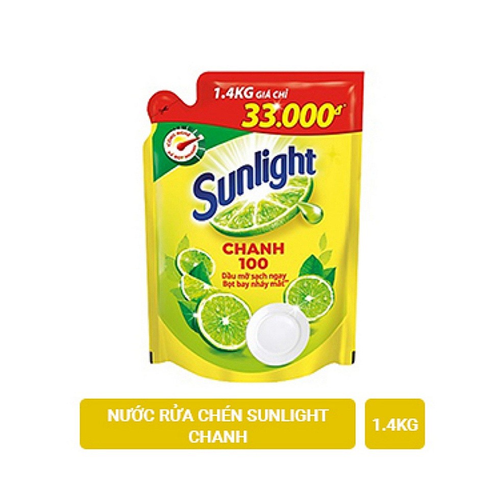 [Hoả Tốc] Nước Rửa Chén SUNLIGHT Chanh túi 1.4 kg 1.4kg 1,4kg