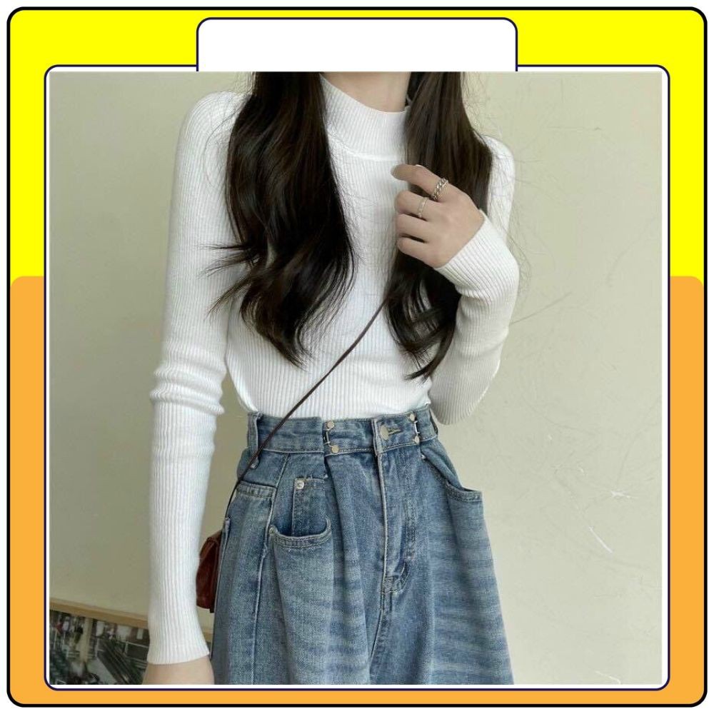 Áo len tăm nữ dài tay cổ 3 phân freesize phong cách Hàn Quốc, áo body kiểu dáng basic nhiều màu Queenshop | BigBuy360 - bigbuy360.vn
