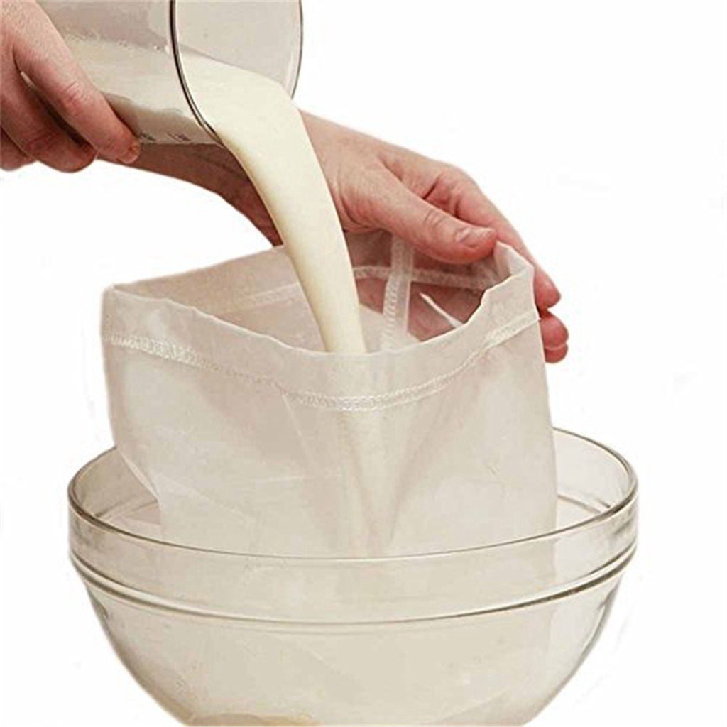 ELLSWORTH 200mesh Colander Nylon Bag Strainer Almond Nut Soy Milk Cheesecloth Fine Mesh Reusable Cold Brew Coffee Food Grade Filter