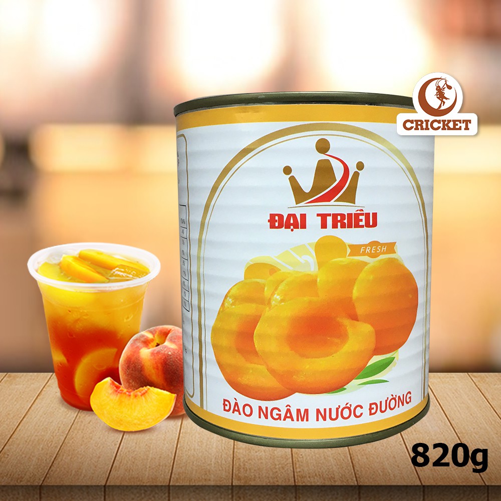 Đào Ngâm Đại Triều Lon Lớn 820g - Làm Trà Đào Siêu Ngon