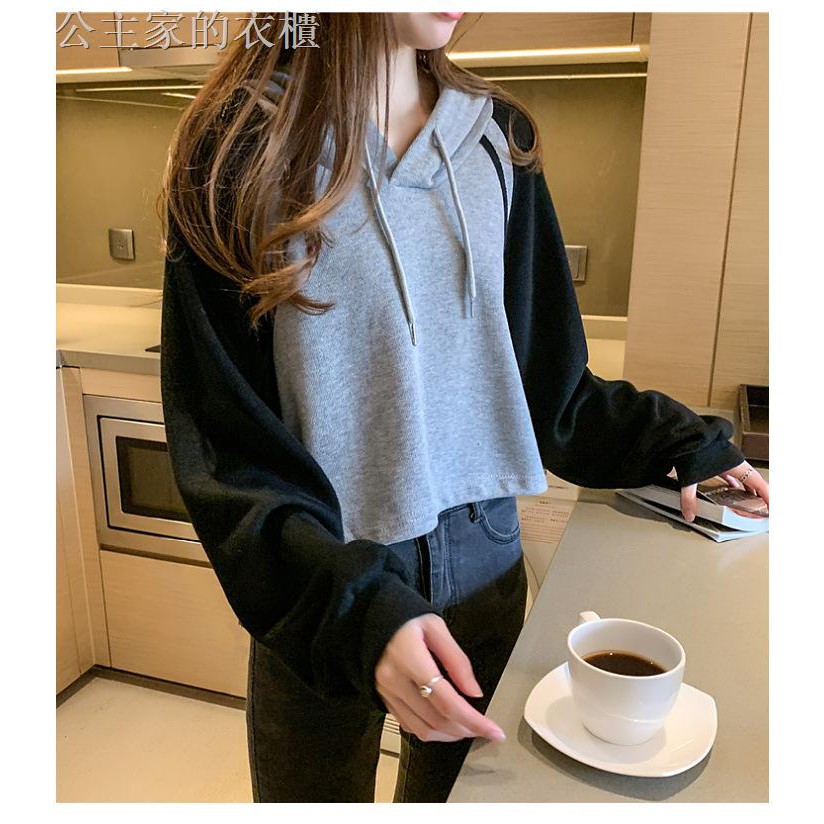 Áo Hoodie Vải Cotton Mỏng Dáng Ngắn Kiểu Hàn Quốc Thời Trang Mùa Thu 2020 Cho Nữ