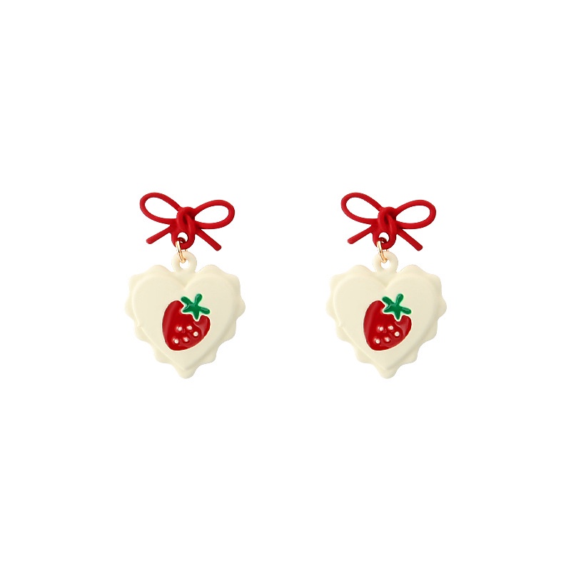 Khuyên Tai Hình Nơ/Trái Dâu/Nơ Phong Cách Nhật Hàn Mới 2022