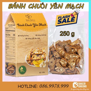 Bánh ăn kiêng, Bánh Chuối Yến Mạch không đường, dành cho người tập gym, chơi thể thao, ăn chế độ healthy, hộp 250g