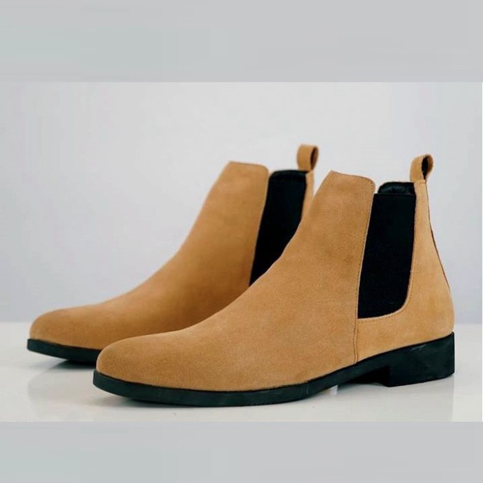 Giày Chelsea boots chất liệu da lộn màu nâu thời trang nam | BigBuy360 - bigbuy360.vn