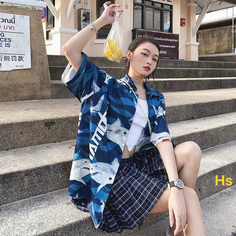 Áo sơ mi loang đen form rộng bigsize somi cộc tay ulzzang nam nữ unisex cá tính-HươngSu-(A053)