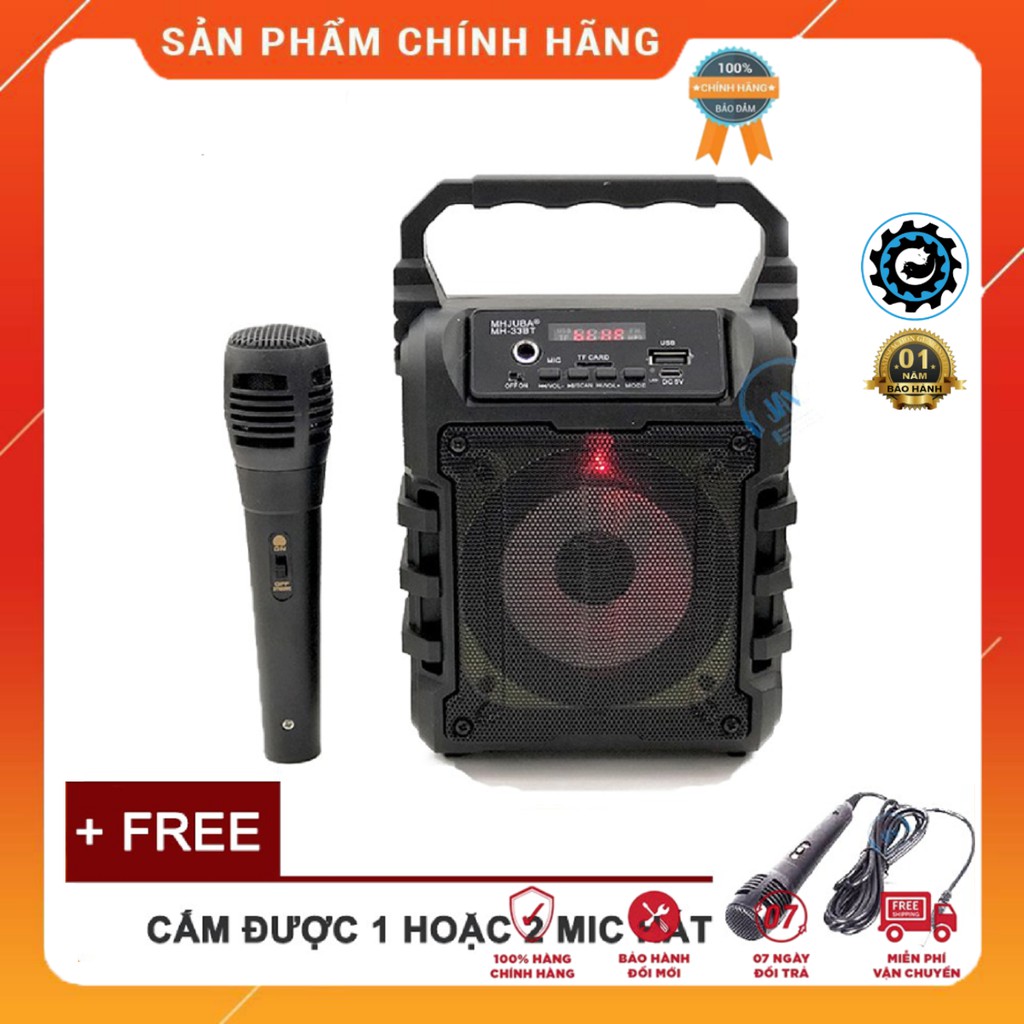 [Tặng Micro] Loa Bluetooth Karaoke Mini LED RGB Xách Tay GS33 – BH 12 Tháng