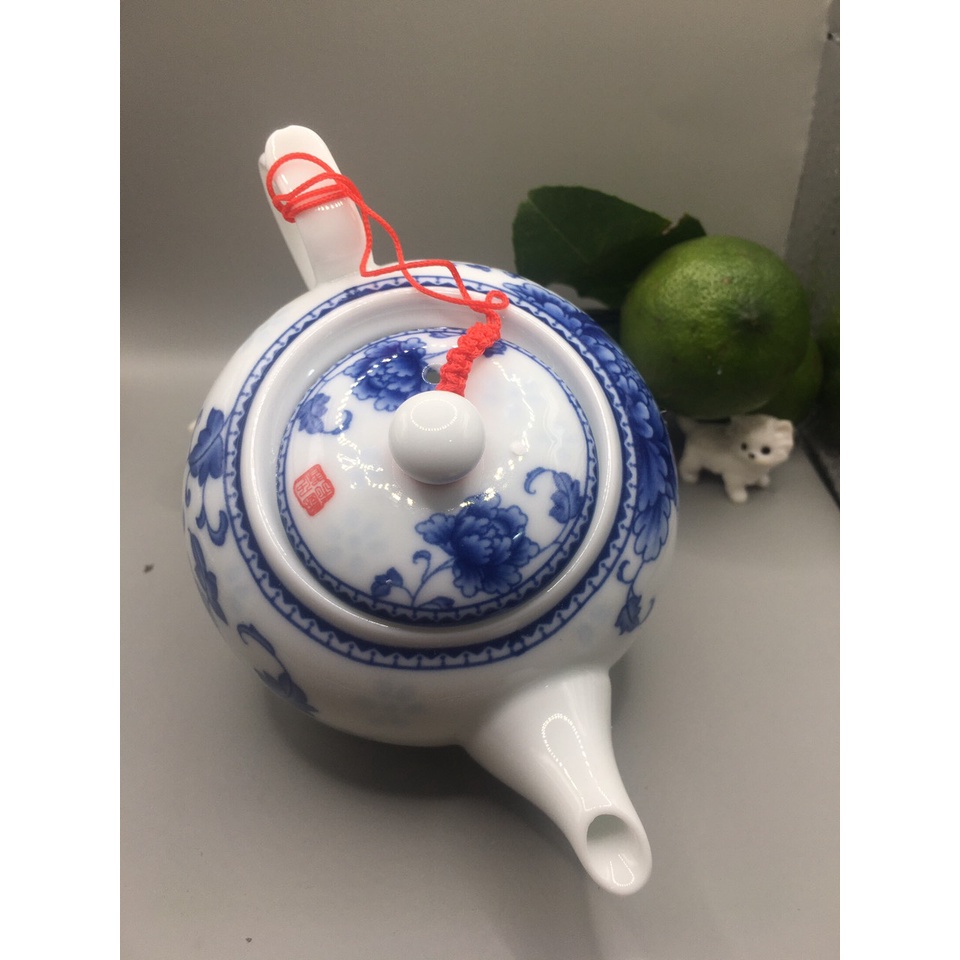 Ấm trà siêu trắng có màng lọc chống tắc dung tích 250 ml gốm sứ Bát Tràng