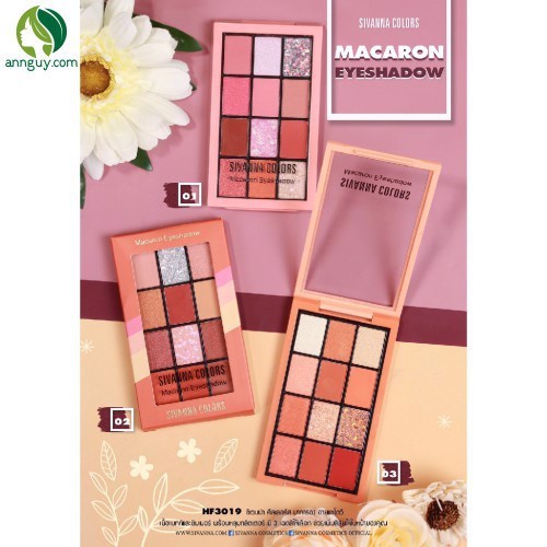 PHẤN MẮT 12 Ô SIVANNA MACARON HF3019 CHÍNH HÃNG - 8433