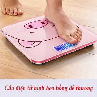 Cân Điện Tử Personal Scale 180kg Mặt Kính Cường Lực Hình Heo Dễ Thương - Cân Sức Khỏe