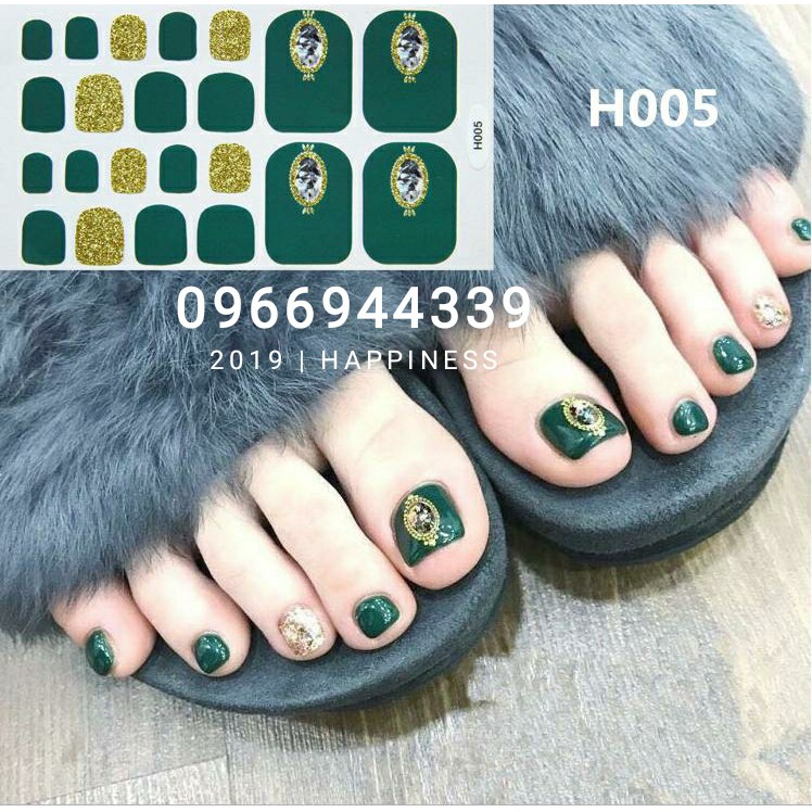 Miếng dán móng chân Phong cách Hàn Quốc Stickers Nails Wraps Nghệ thuật