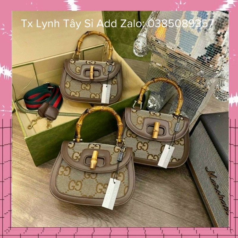 Túi Mini Size 15 Quai Cầm Tay Nữ Khoá Xoay Đeo Chéo Nữ Dây Bản To