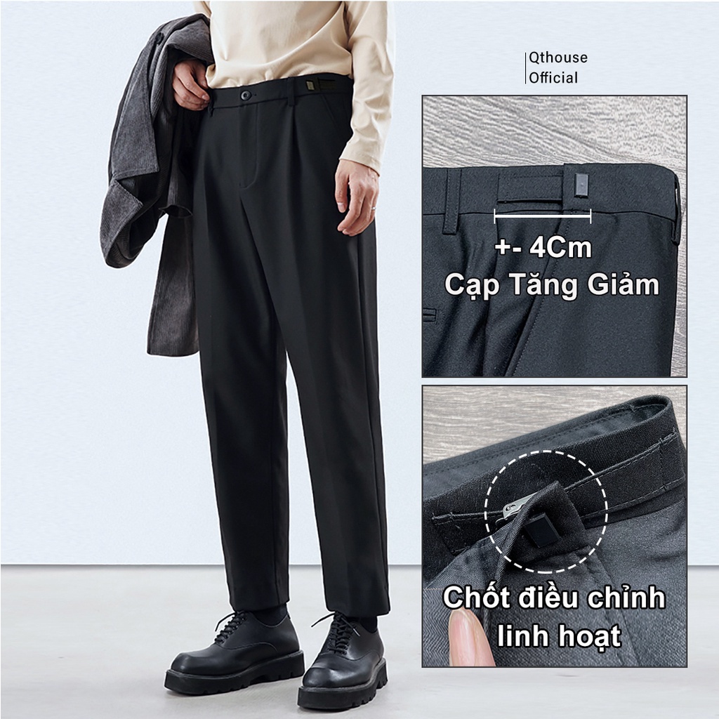 Quần tây baggy nam ống rộng,quần âu nam cạp cao